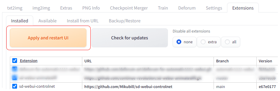 Применить и перезапустить пользовательский интерфейс